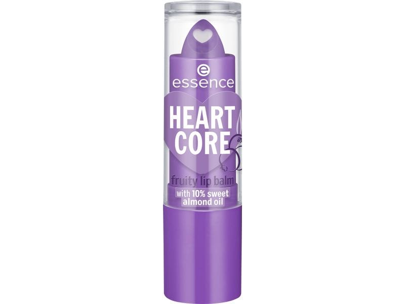 essence Lip Gloss Heart Core Fruity 06 Amazing Acai Fruchtiger Lippenbalsam in einem lila Farbton für gepflegte und sanft getönte Lippen