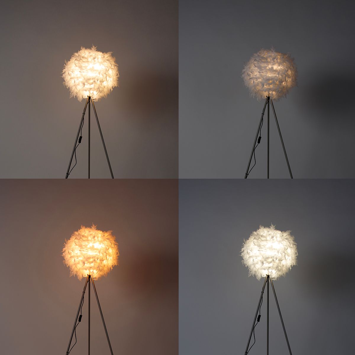 Smart romantische vloerlamp wit incl. Wifi A60 - Feather