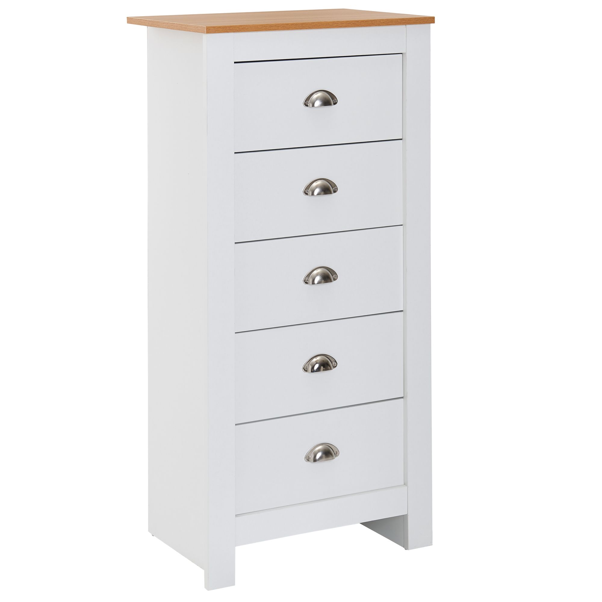 Sideboard FineBuy Kommode Weiß / Eiche 53x114x39 cm Anrichte Schubladenkommode