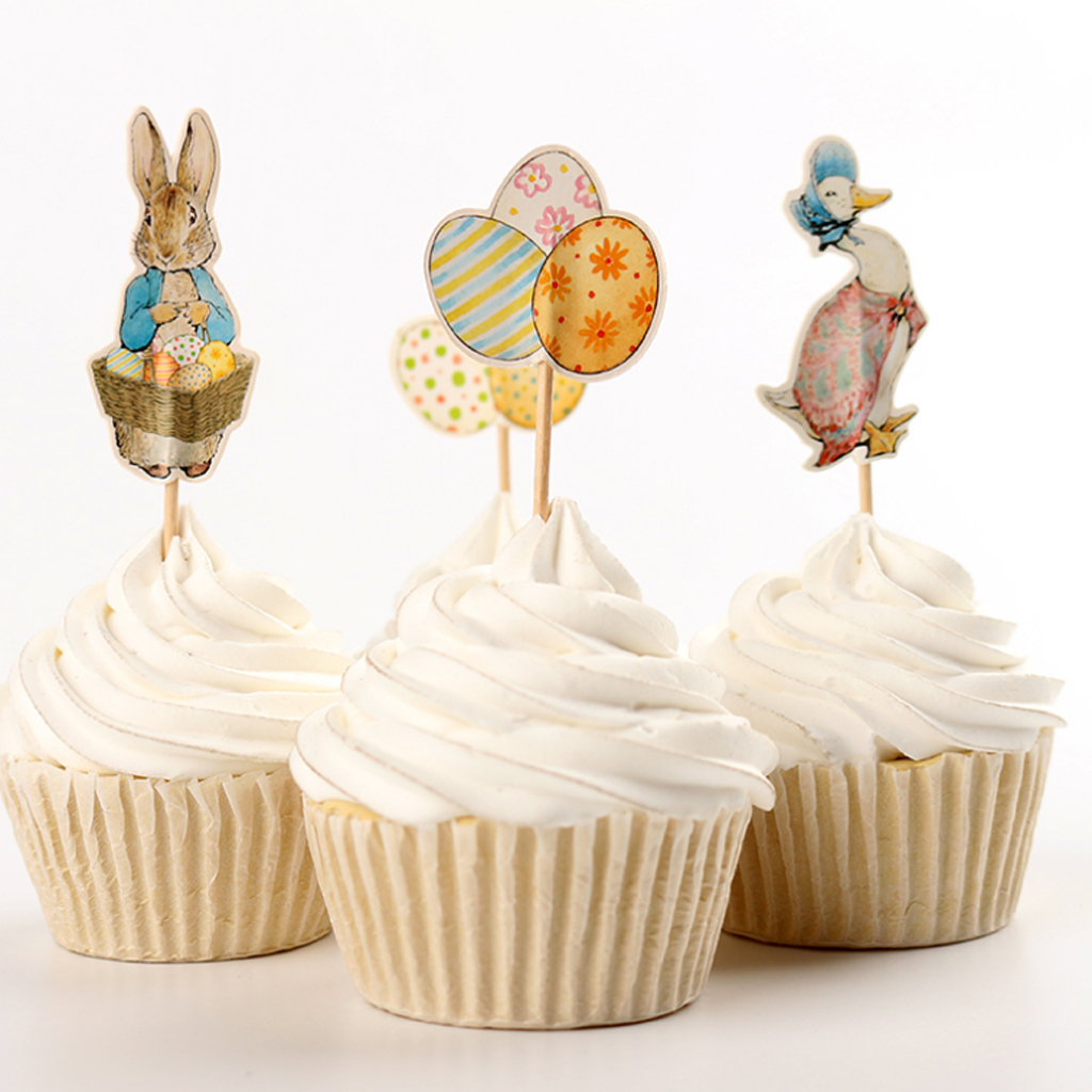 (24-tlg. Set) Kuchenstecker Tortenstecker Topper Dekoration für Torten / Kuchen - Ostern