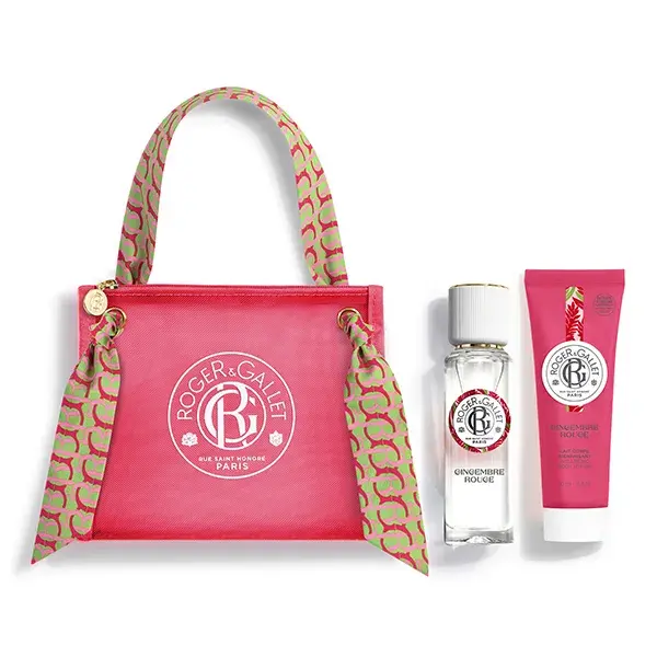 Conjunto de presente Roger & Gallet: Água perfumada de gengibre benéfica 30ml e loção corporal.