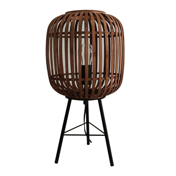 Lampe de bureau métal tissu bambou (25 x 50 x 25 cm)
