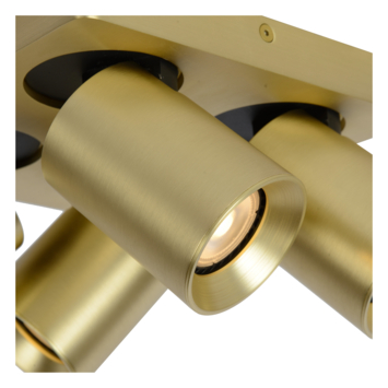 Lucide NIGEL plafondspot LED Dim to warm GU10 2200K/3000K mat goud / Messing