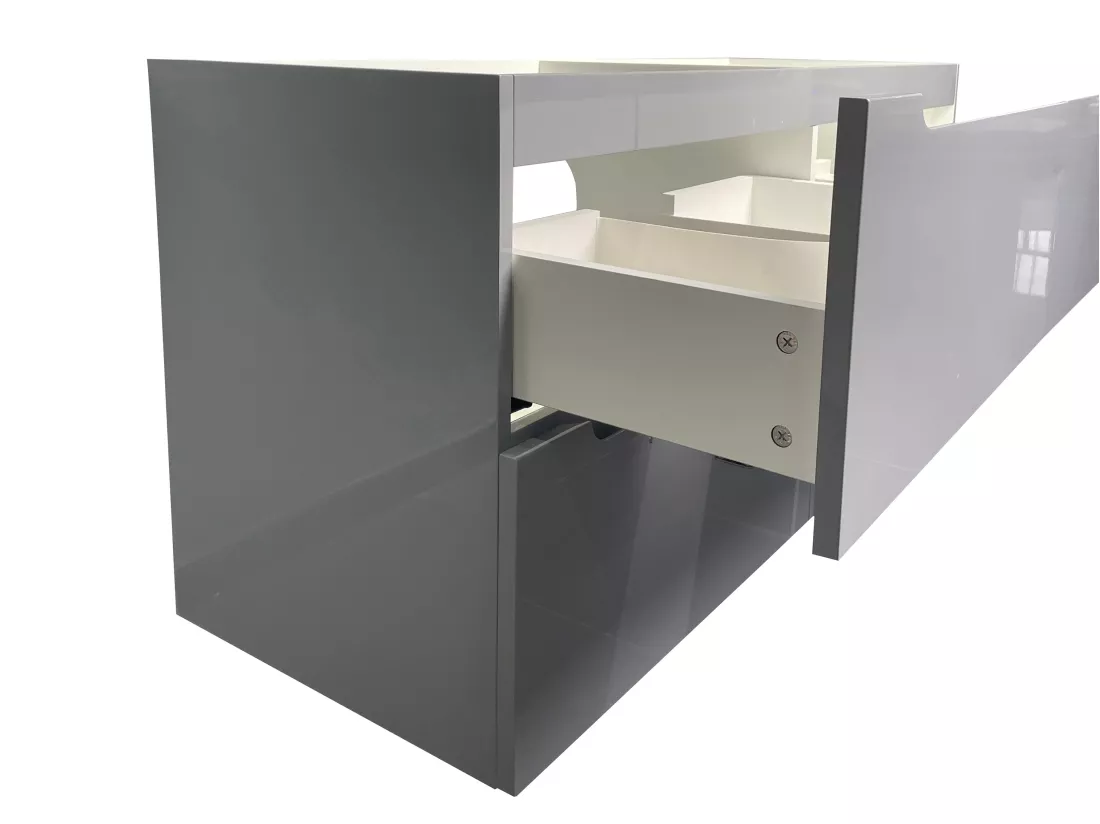 Meuble sous vasque suspendu - Gris - L120 x H57 cm - SELITA