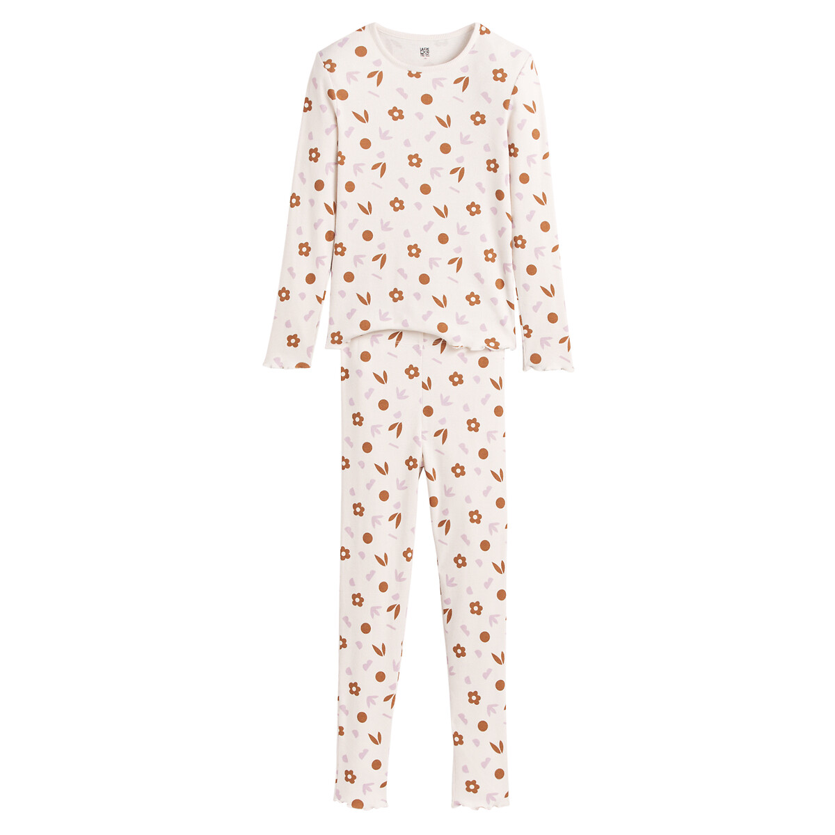 COLEÇÕES LA REDOUTE<br>Pijama de malha canelada com estampa floral