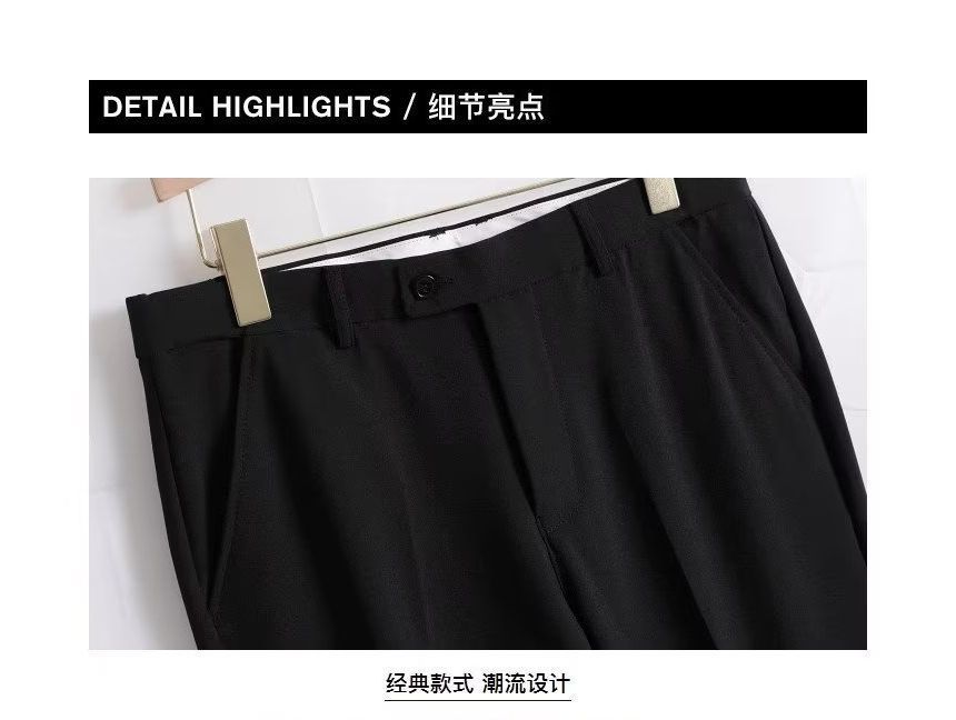 Oakjam - Hoge taille effen rechte broek