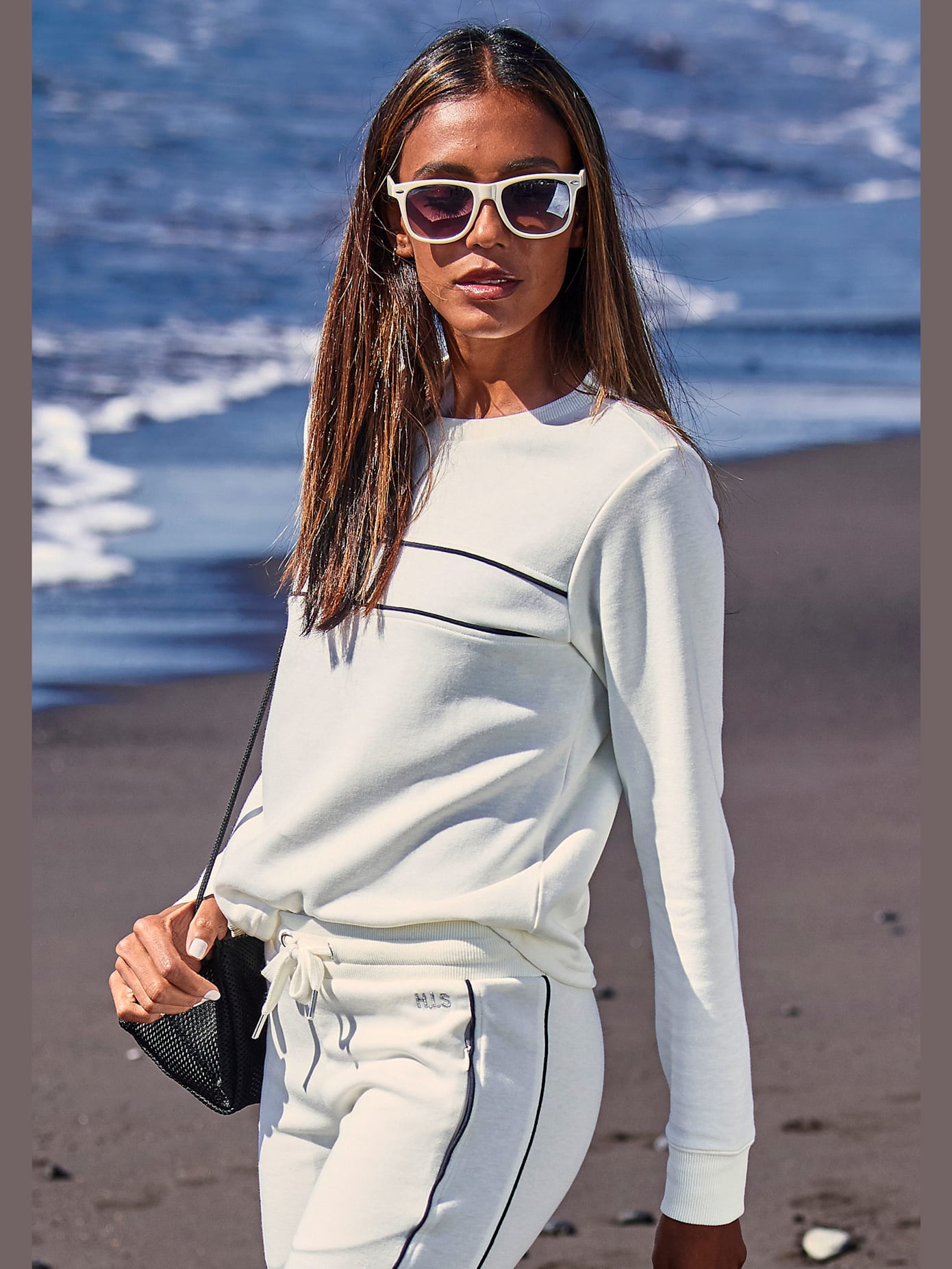 Sweatshirt sport avec passepoil