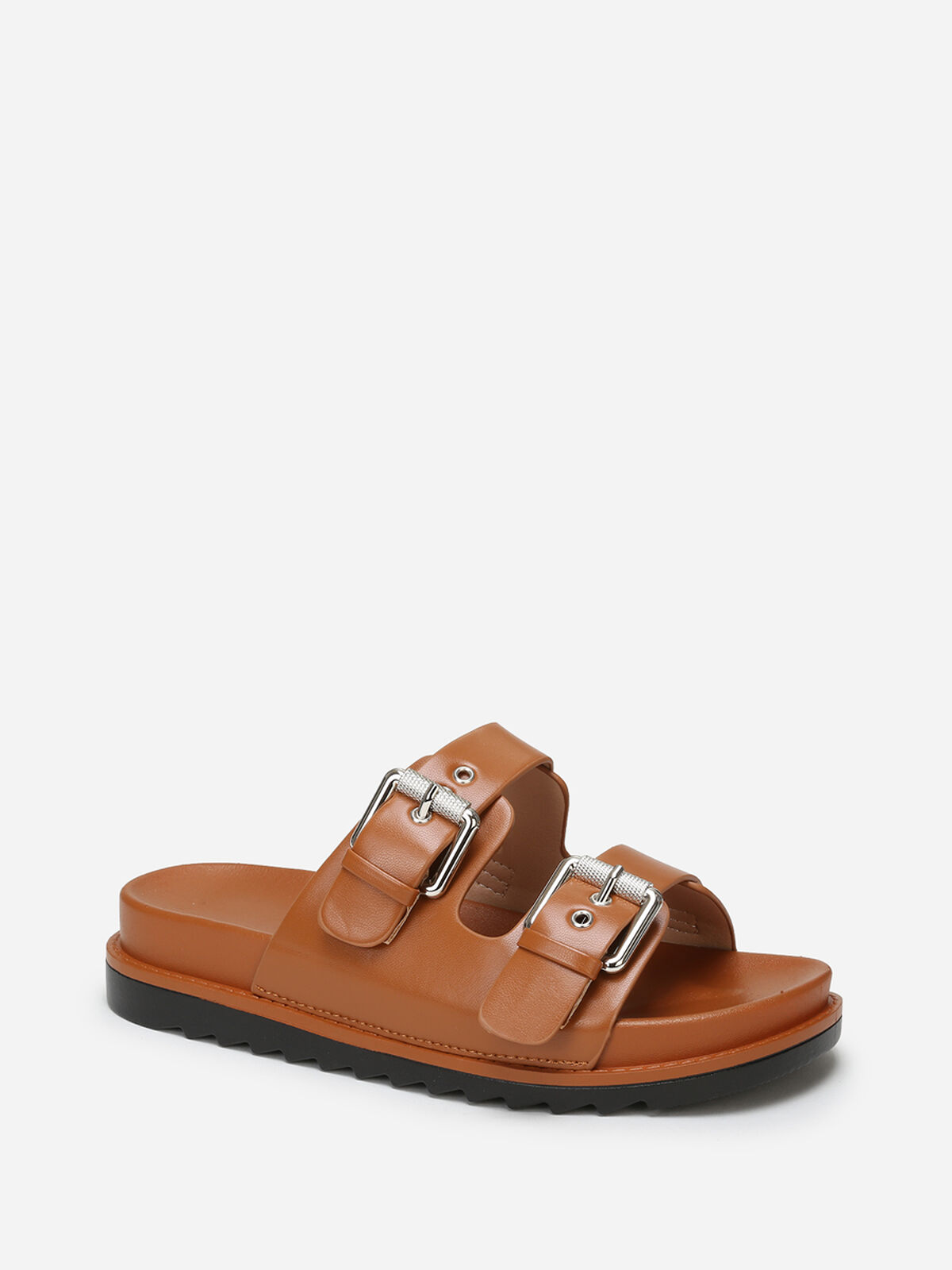 Mules avec brides à boucles- Camel