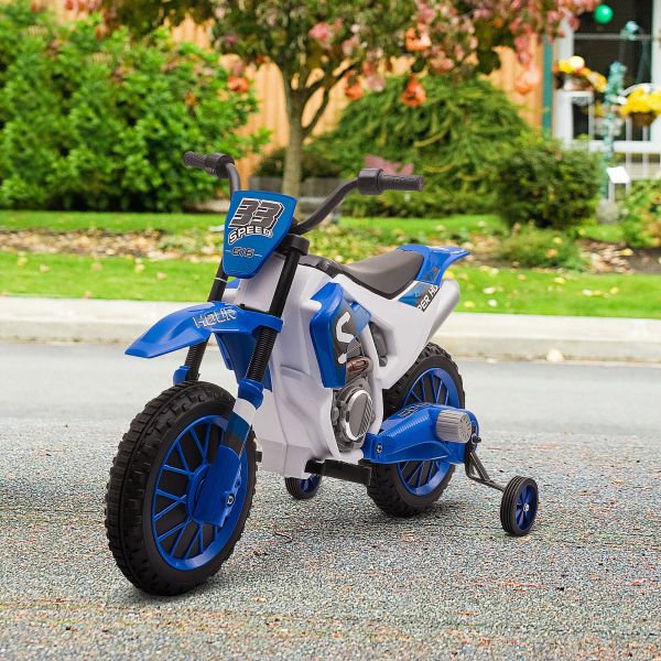 HomCom Mota Elétrica com 2 rodas de equilíbrio  3A 12V 106,5x51,5x68cm Azul