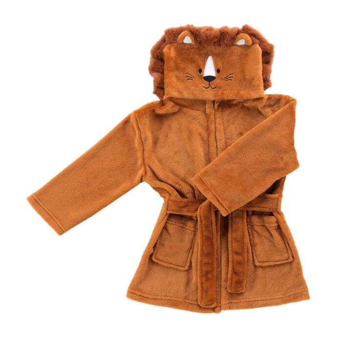 PEIGNOIR ENFANT FLANELLE UNIE BRODEE LIONCEAU