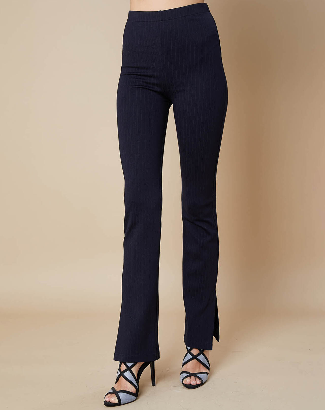 Belair Pantalon Poudre1 à rayures noir
