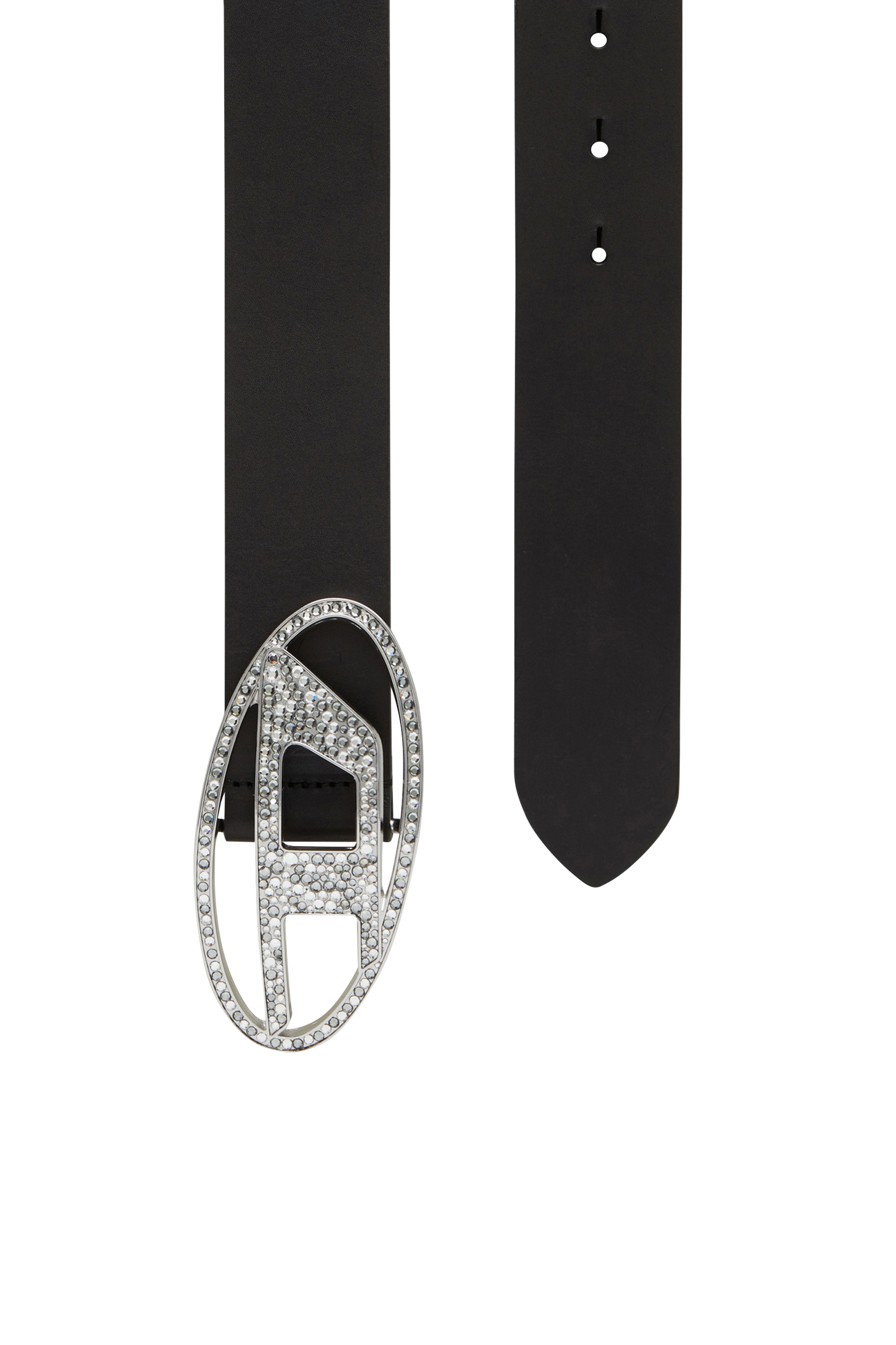 DIESEL Ceinture OVAL D LOGO B-1DR STRASS Noir