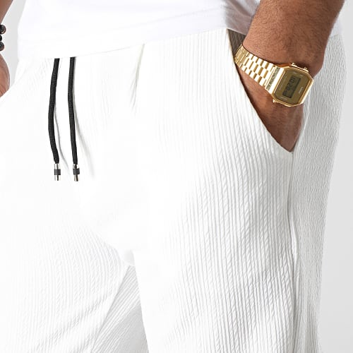 Pantalon Jogging Texturé 7347 Blanc