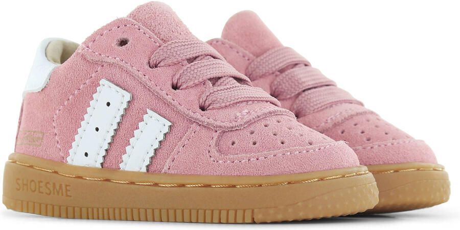 Shoesme Roze Suède Sneakertje Sneakers Kinderen Meisjes Pink Leer