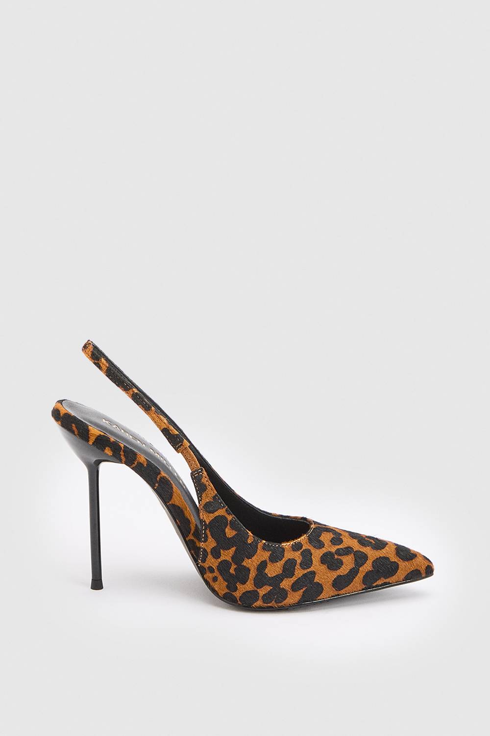 KarenMillen Escarpin À Bride Arrière En Cuir Imprimé Léopard Avec Talon