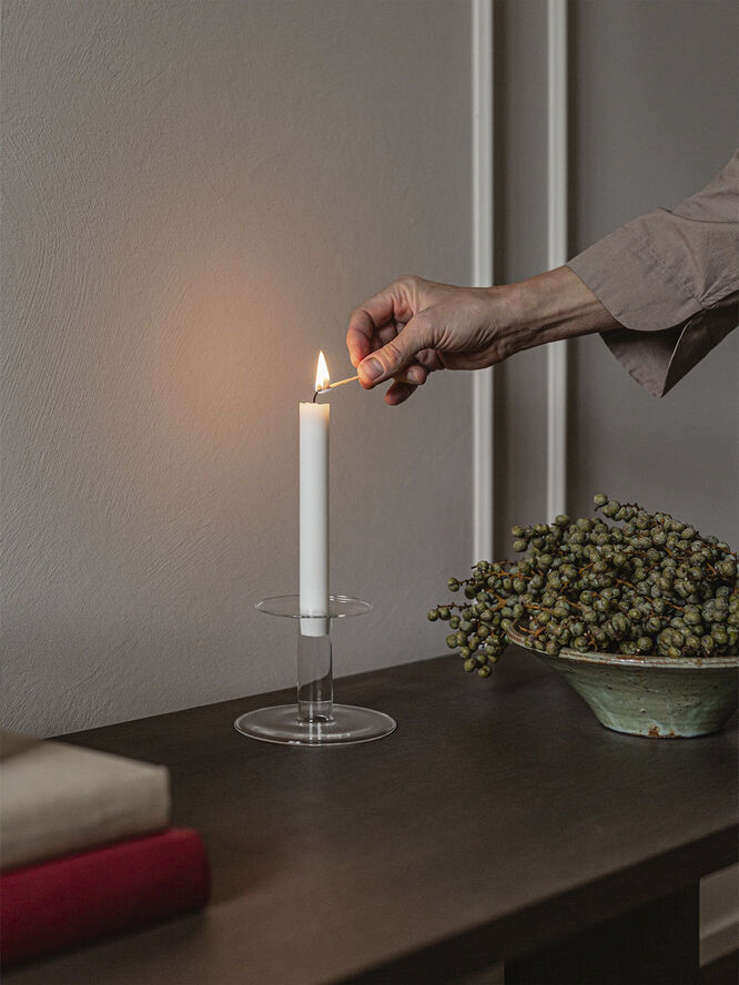 Audo Copenhagen Abacus, Candle Holder, H8,5 Transparent