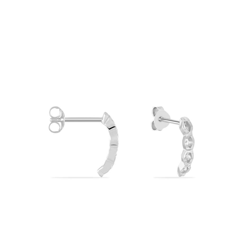 Créoles Kezya Argent Blanc