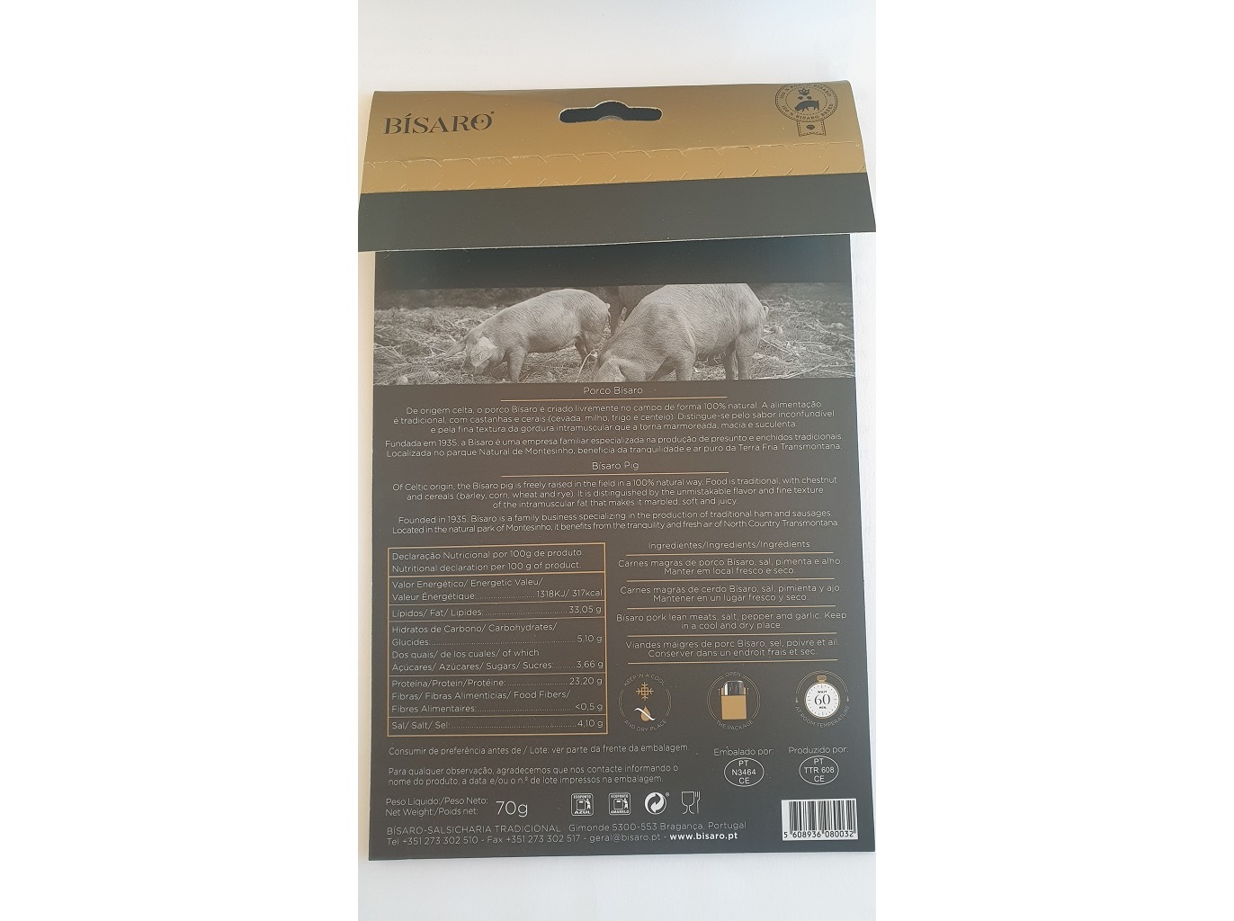 SALSICHÃO DE PORCO BÍSARO CRIADO NO CAMPO 70G
