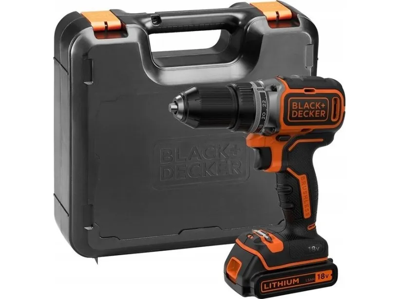 BLACK DECKER BL186K - Bor/driver - ledningfri - 2-hastigheders - nøgleløs borepatron 13 mm - 52 N·m - 18 V