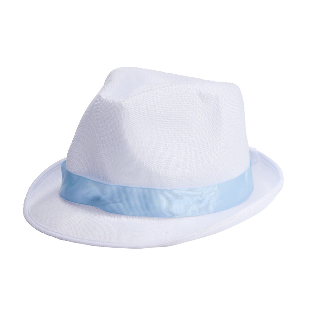Chapeau détective blanc liseré coloré (3 modèles)