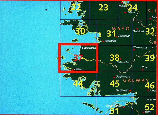 ORDNANCE SURVEY - 37 MAYO S WEST GALWAY IRLANDE 1 50 000