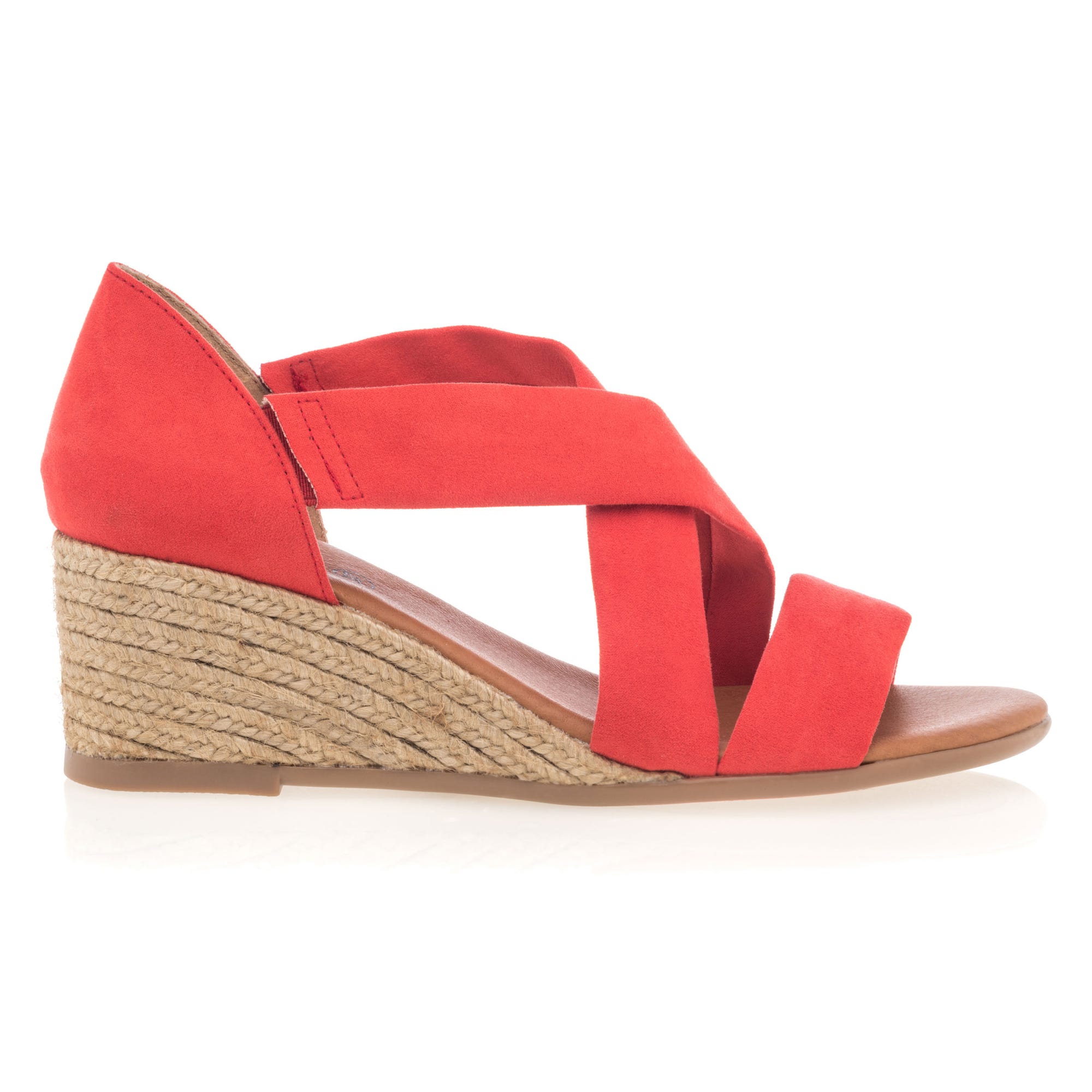 Sandales à talon compensé Femme rouge