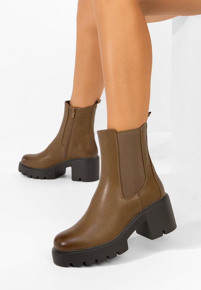 Bottines chelsea femme kaki Zirena