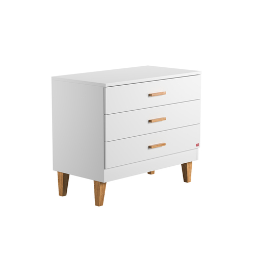 Chambre TRIO lit 60x120 commode armoire LOUNGE Blanc - VOX