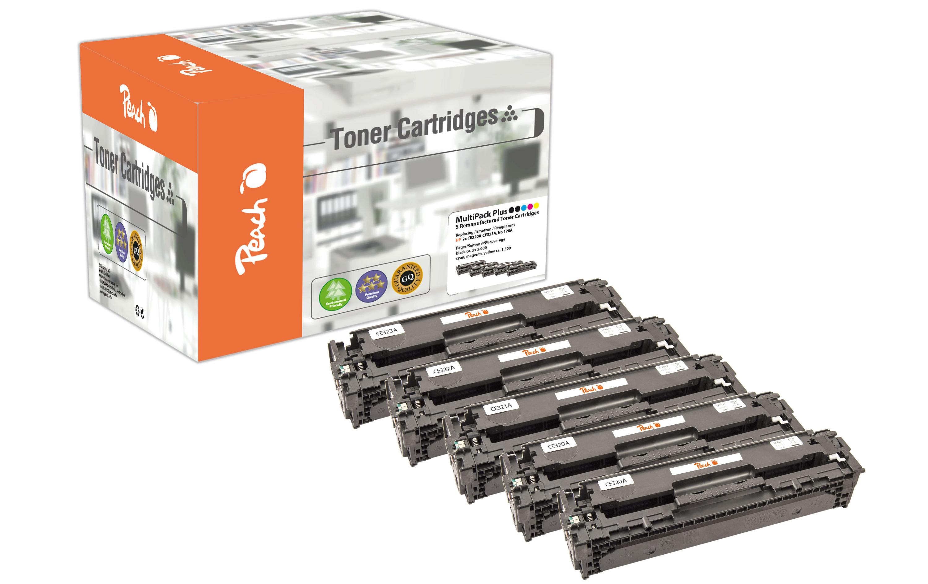 Tonerset HP Nr. 128 A (CE32A) 2x BK, 1x C, M, Y<br>Toner, Kombi-Pack Schwarz, Cyan, Magenta und Gelb