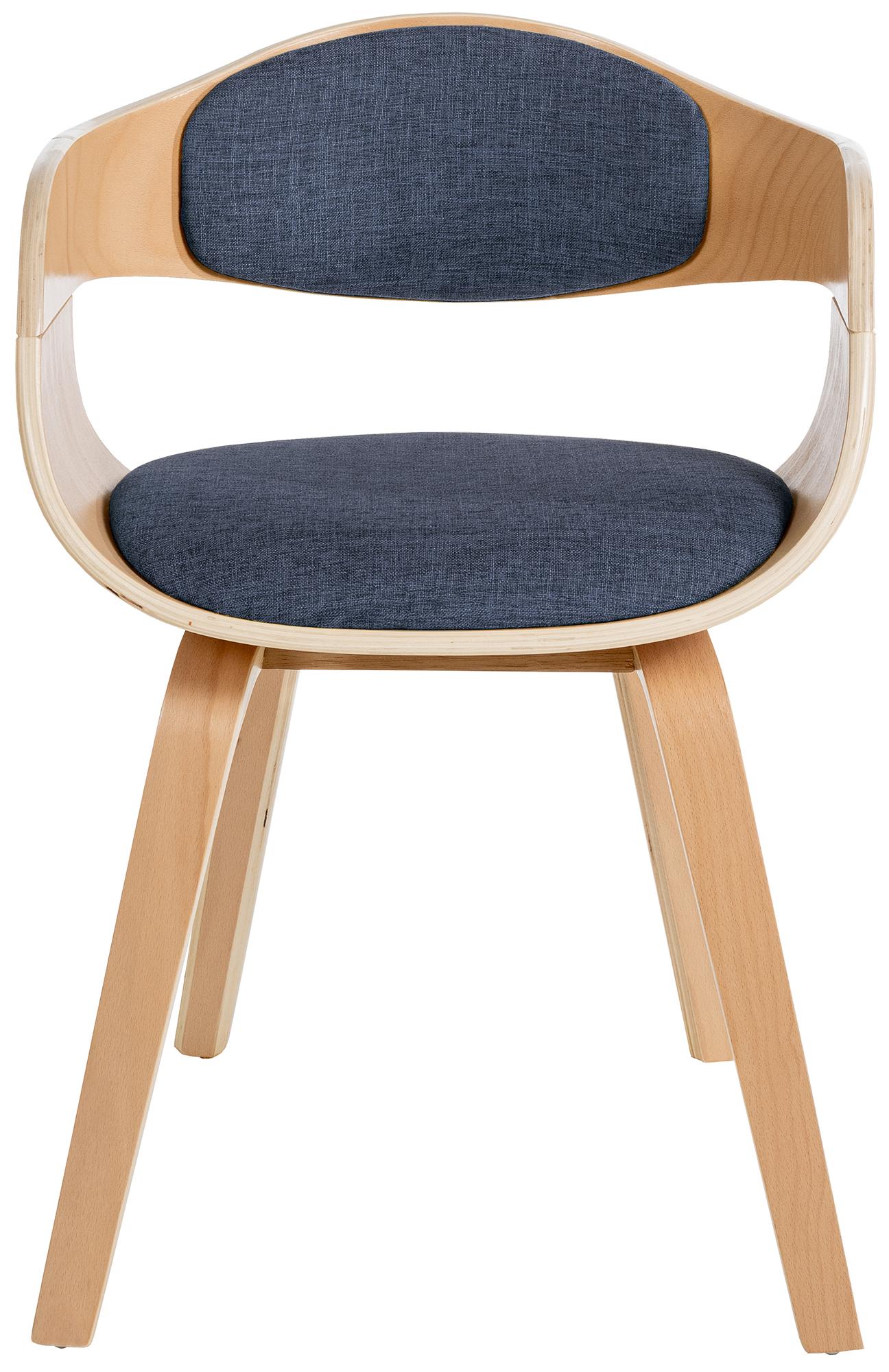 CLP 2er Set Retrostühle Kingston mit Stoffbezug und umlaufender Rückenlehne I Lehnstühle mit Polsterung und Holzgestell