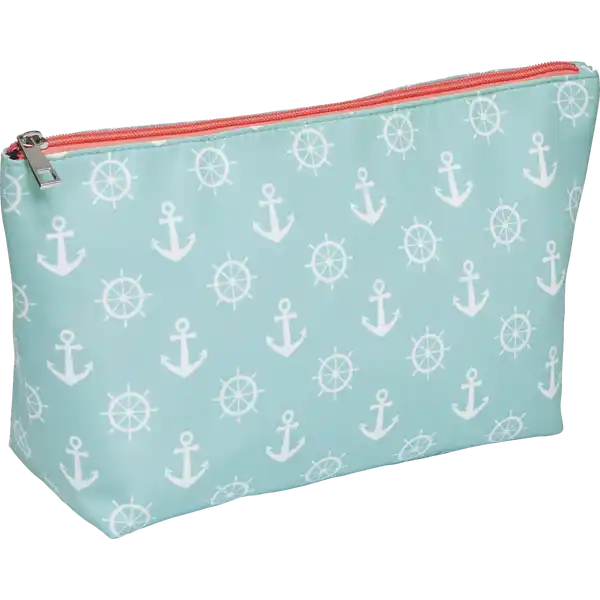 Damen-Kulturtasche blau mit Anker