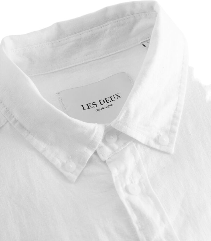 Les Deux Kristian Linen B.D. Shirt White