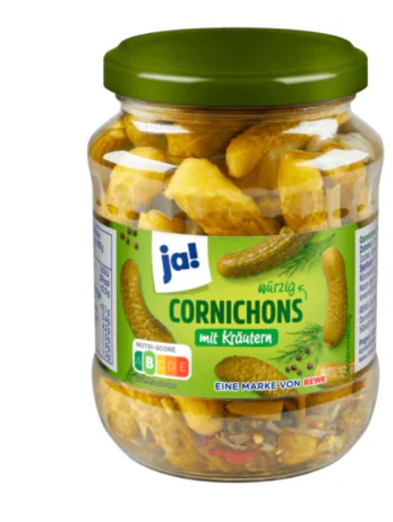 ja! Cornichons mit Kräutern 190g MHD:14.10.25