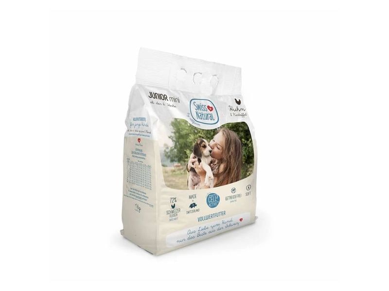 Swiss Natural Junior Soft Mini, Huhn und Kartoffeln 1 kg Alleinfuttermittel Soft für junge Hunde