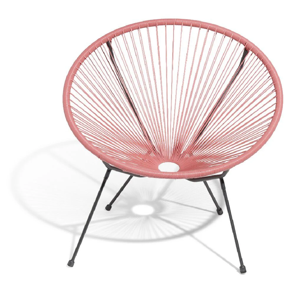 Fauteuil de jardin métal et fil de résine Urban noir rose