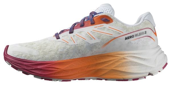 Chaussures Running Salomon Aero Glide 2 Blanc Orange Violet Femme