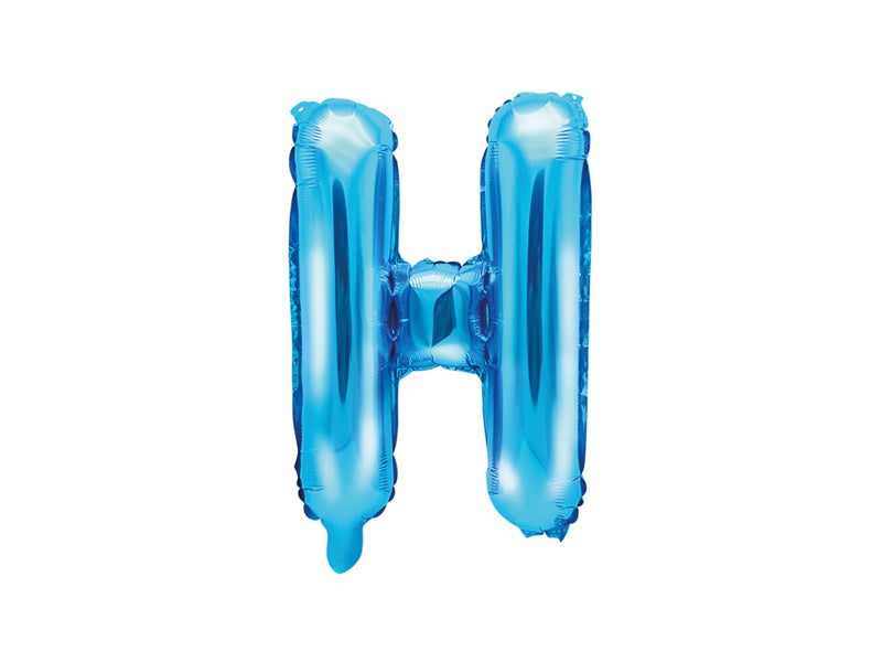 Folie Ballon Letter H Blauw Leeg 35cm