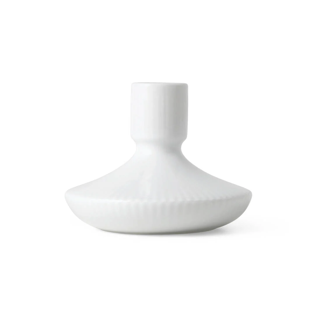 Royal Copenhagen  Hvid Riflet Lysestage