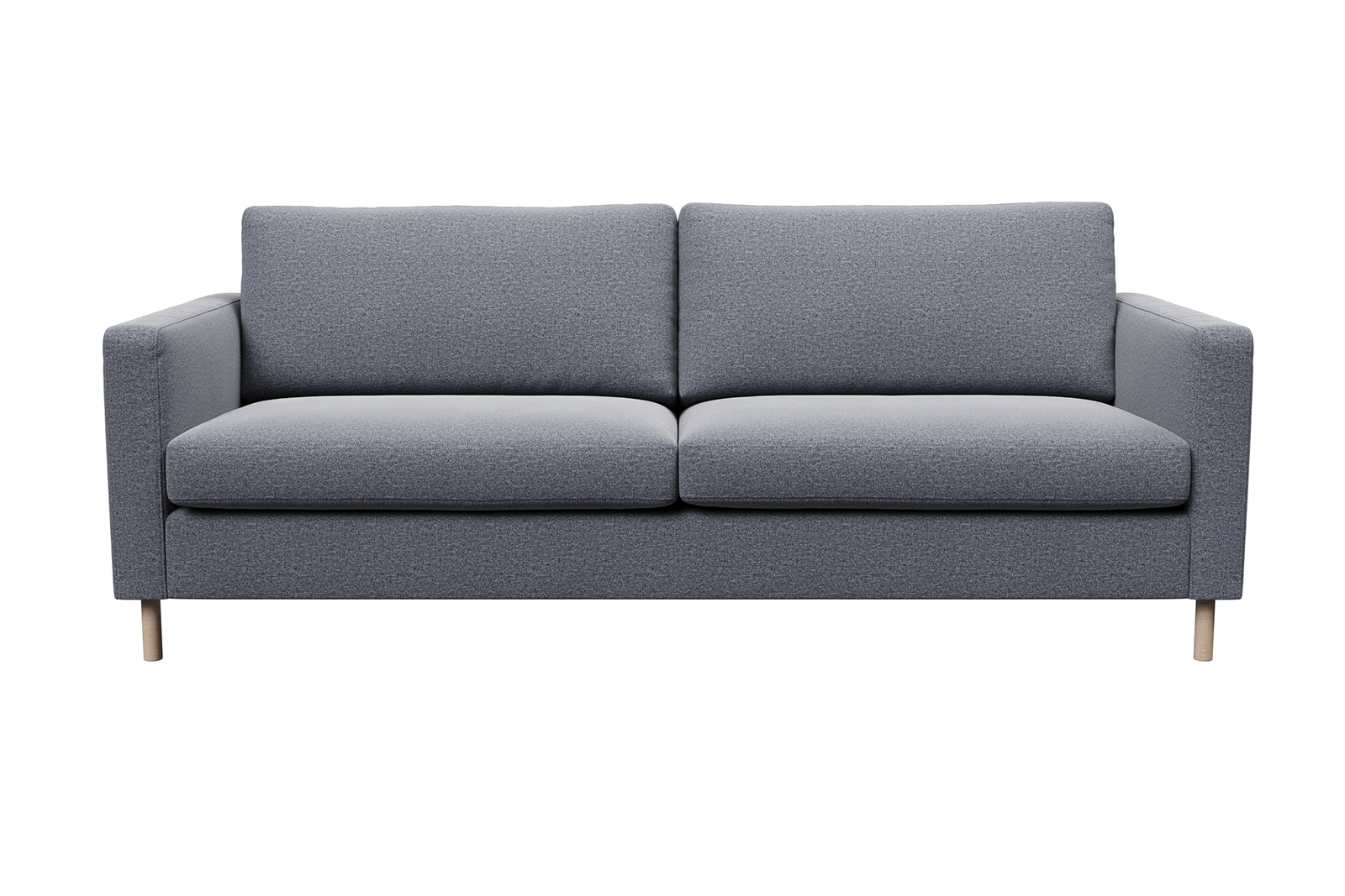 Viken 3-seter I tekstil Solid 7 antrazite . Arm B og hvitoljet eikeben. Skum komfort.