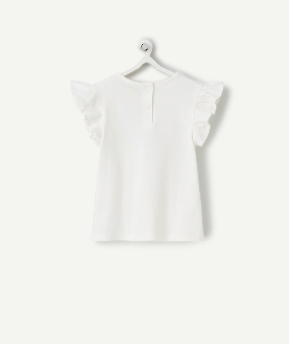 t-shirt bébé fille en coton bio blanc message club papa