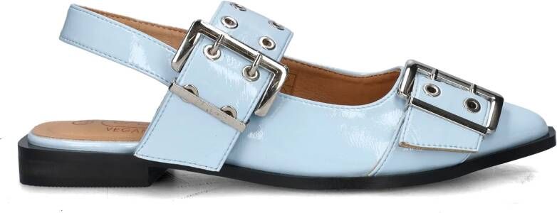 Nelson lak slingback loafers lichtblauw