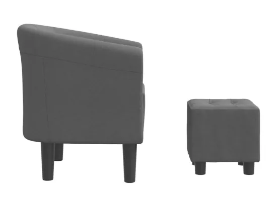 Chaise cabriolet avec repose-pied gris foncé tissu