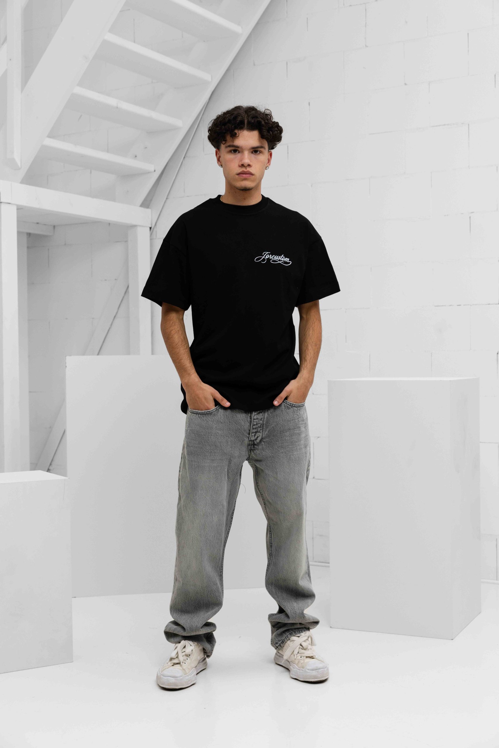 Jorcustom Handscript Loose Fit T-Shirt Heren Zwart