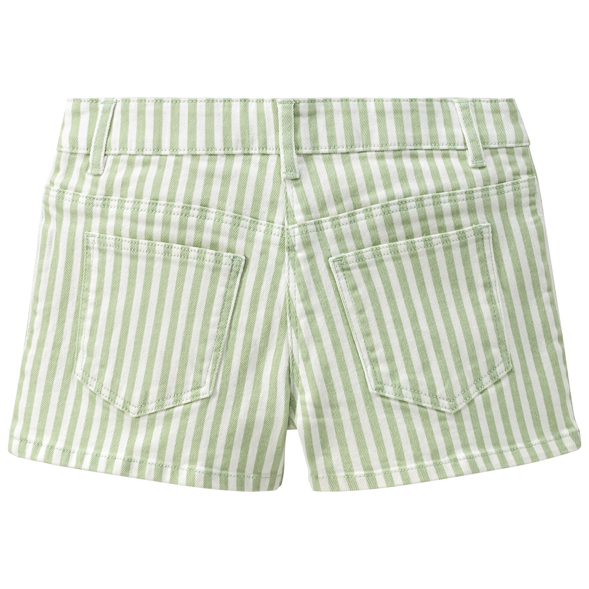 Yigga Mädchen Jeans-Shorts mit Streifen hellgrün / weiss