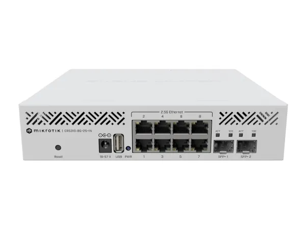 MikroTik CRS310-8G 2S IN - Switch - L3 - 8 x 2.5GBase-T   2 x 10 Gigabit SFP  - desktop, monterbar på stativ