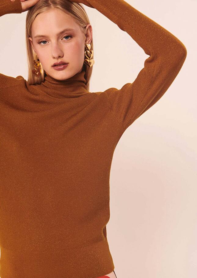 Pull Preciousmarron en laine et lurex