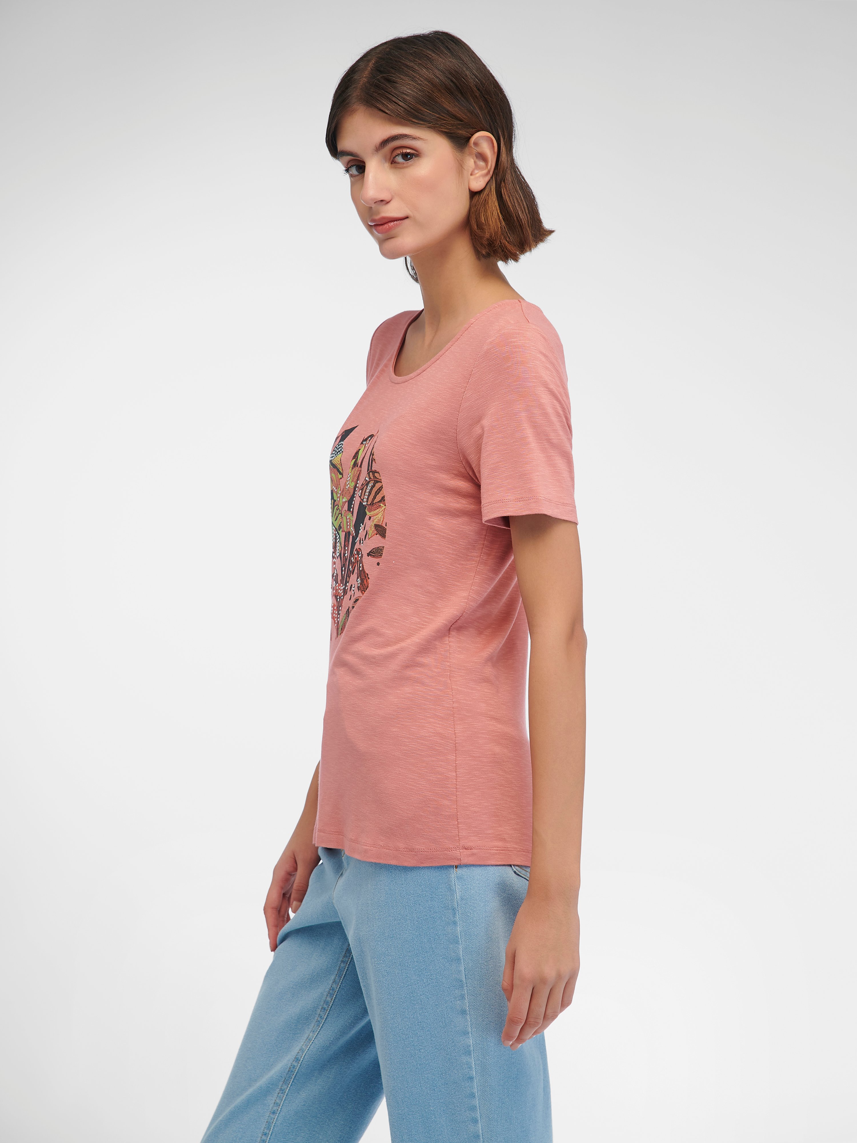 Rundhals-Shirt mit 1/2-Arm