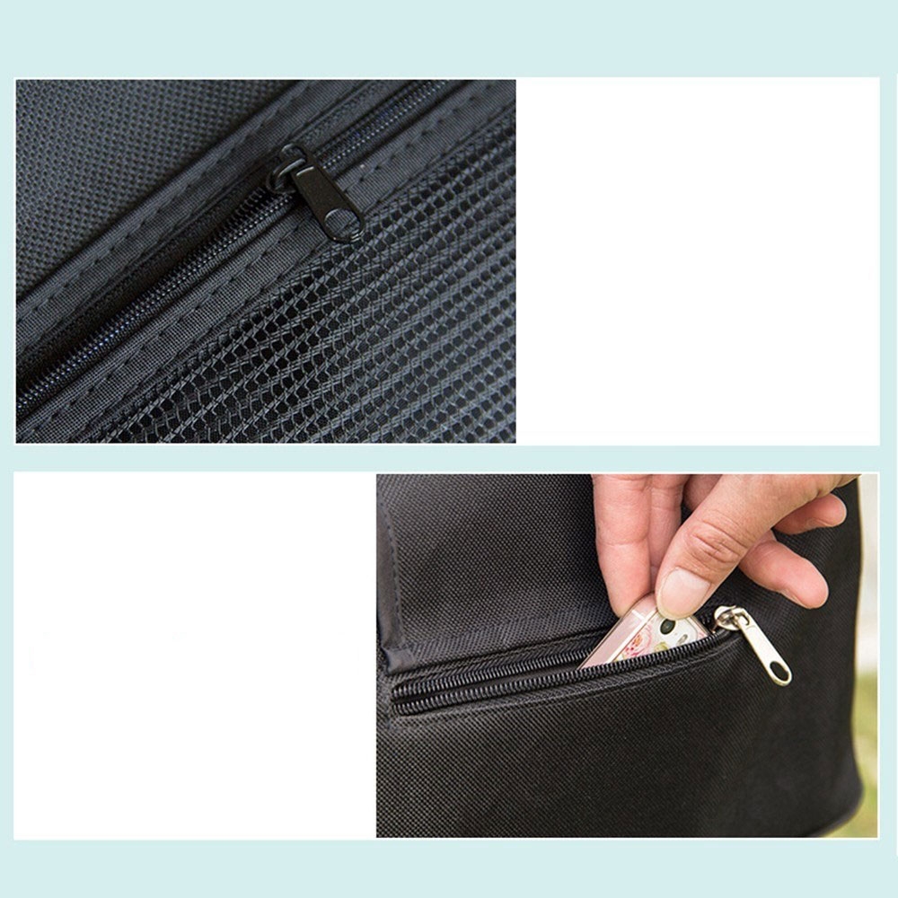 (34x19x13cm) Kinderwagen Organizer Tasche Wickeltasche Aufbewahrungsfächer für Windeln / Milchflasche / Kleidung / Taschentücher - Schwarz