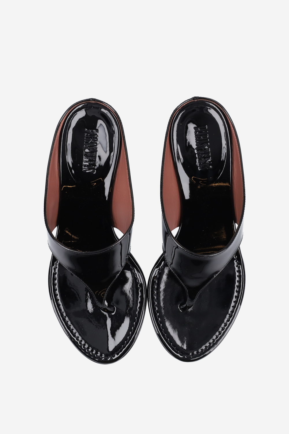 Nina thong patent leather mules
