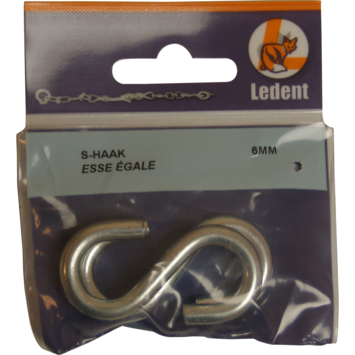 Ledent S-haak verzinkt 6 mm 2 stuks